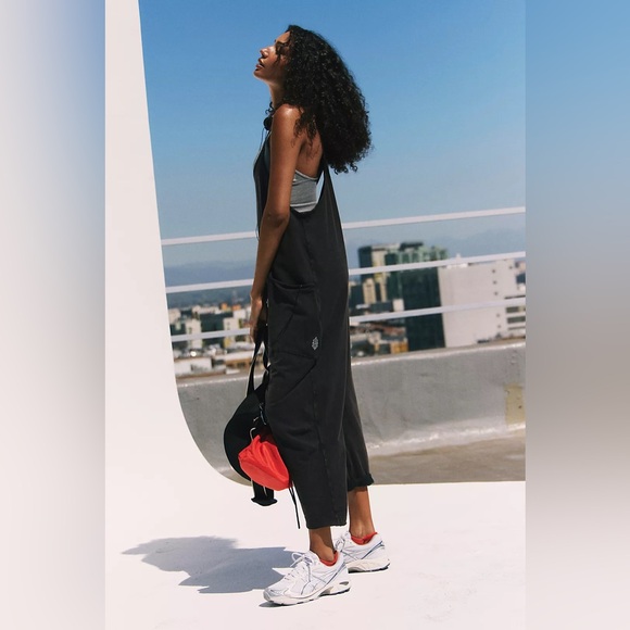 Free People Movement Hot Shot Onesie In Washed Black New - Picture 2 of 10